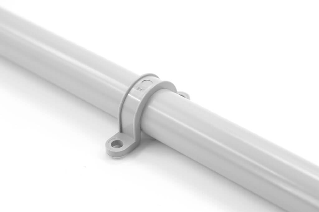 Saddle shape pipe clamps showing