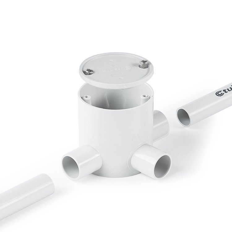 grey junction box showing