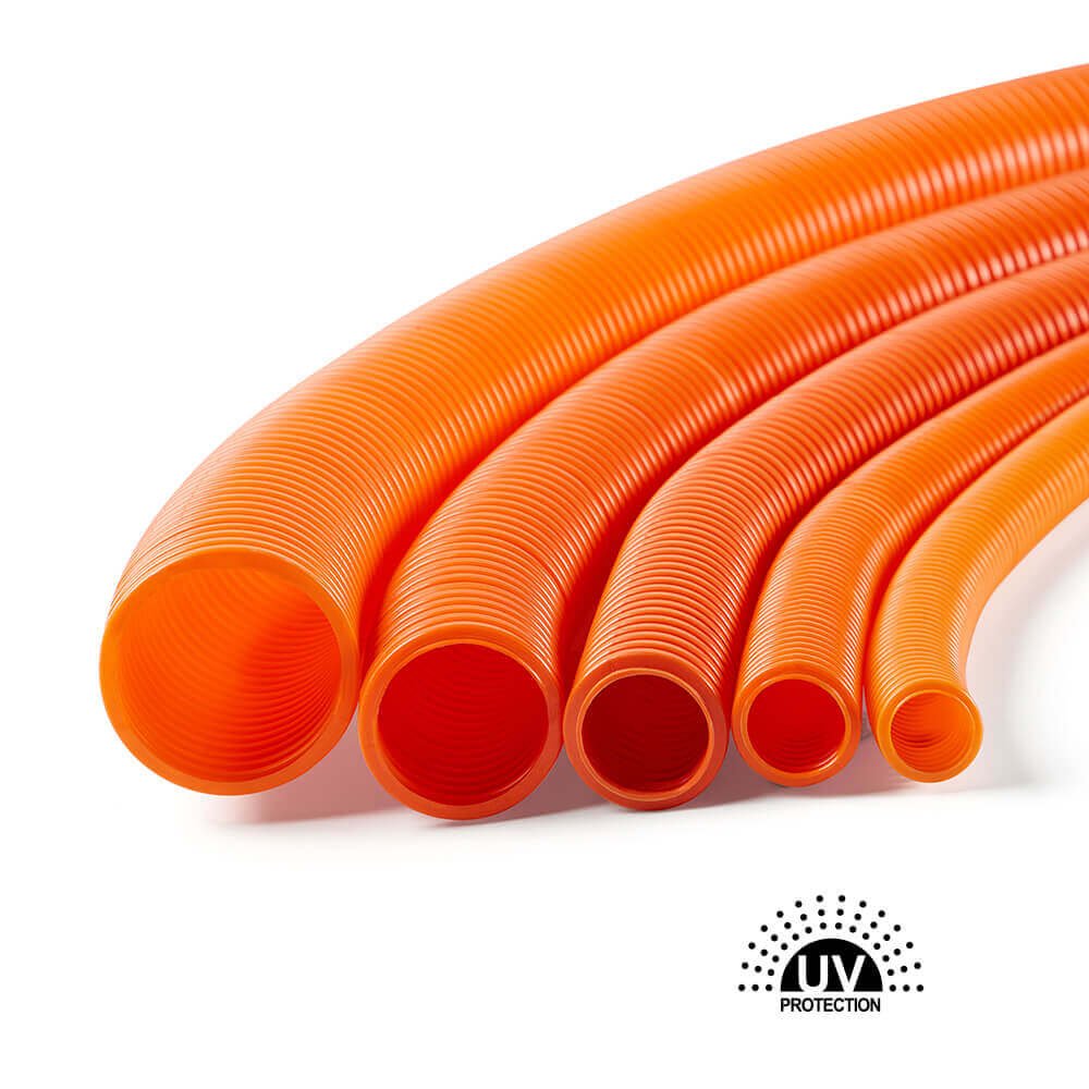 orange pvc corrugated conduit pipe